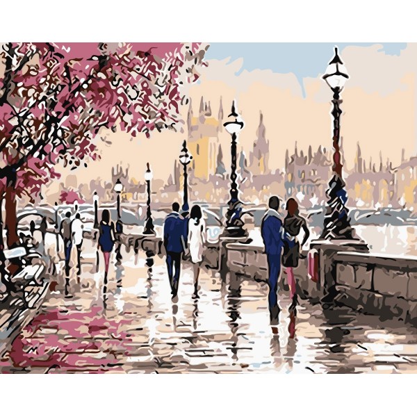 The promise under the golden cherry blossoms Painting By Numbers UK