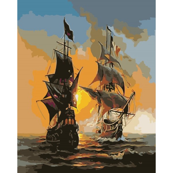 Warship sailing Painting By Numbers UK