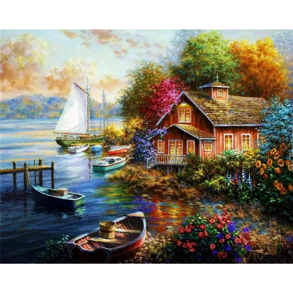  House by the sea Painting By Numbers UK