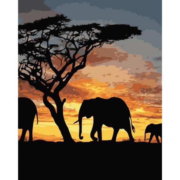 African wild elephant Painting By Numbers UK