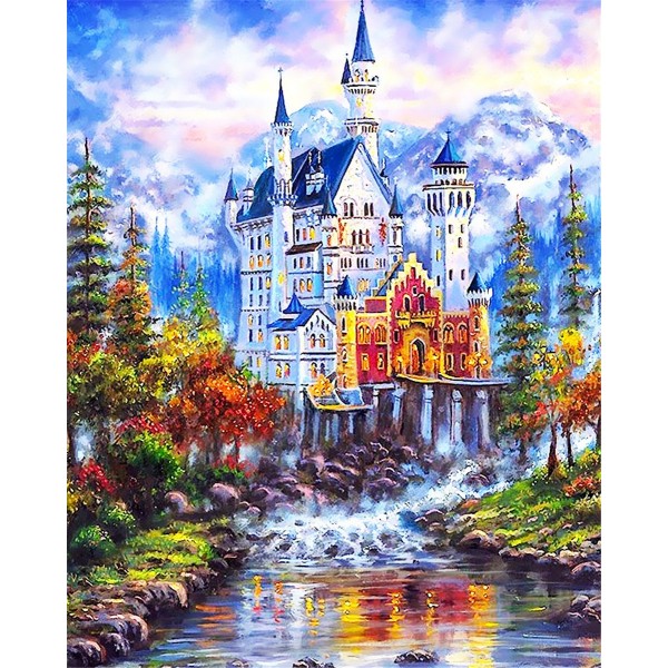 Snow Mountain Castle Painting By Numbers UK