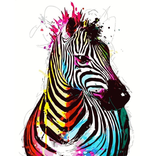 Colored zebra Painting By Numbers UK