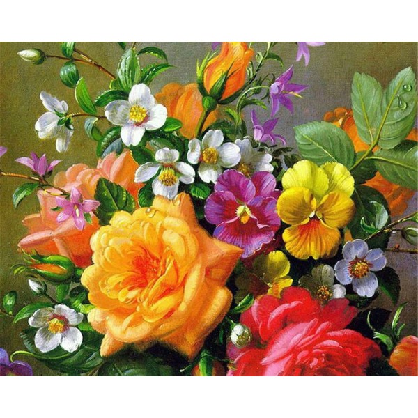 Begonia and peony Painting By Numbers UK