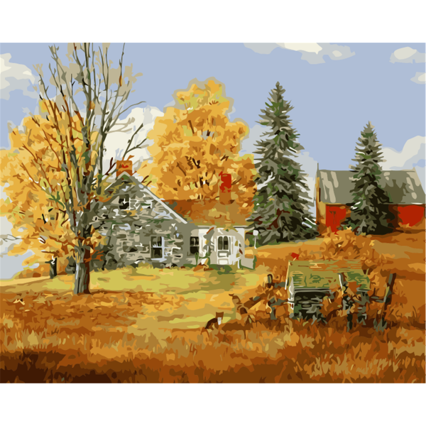 Autumn field scenery Painting By Numbers UK