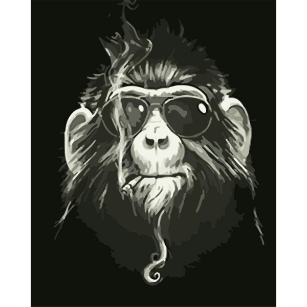 Baboon smoking Painting By Numbers UK
