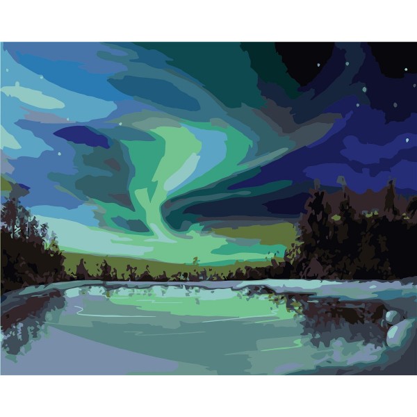Aurora in the Arctic Circle Painting By Numbers UK