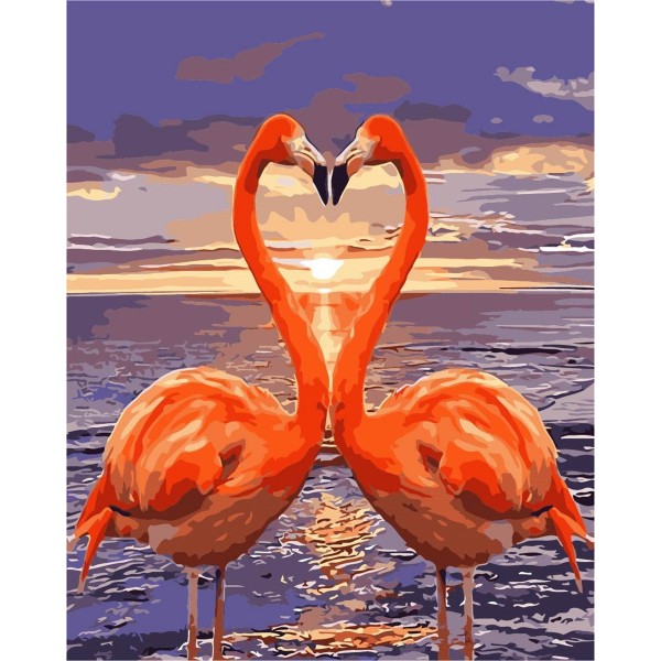 Flamingo in love Painting By Numbers UK
