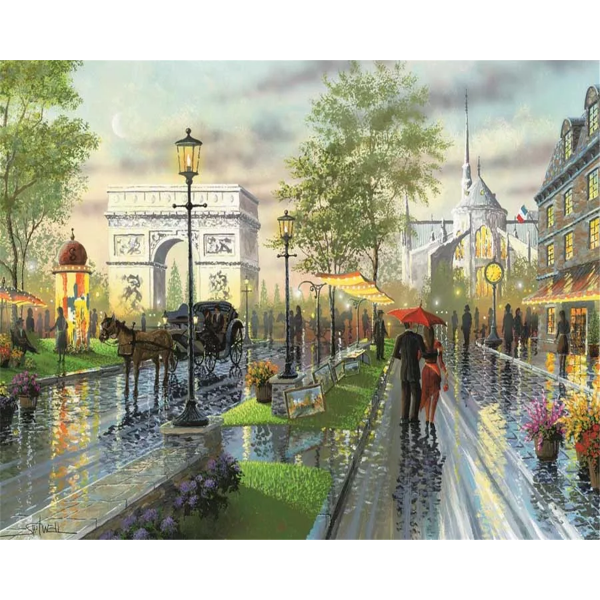 Walking in the rain on the street Painting By Numbers UK