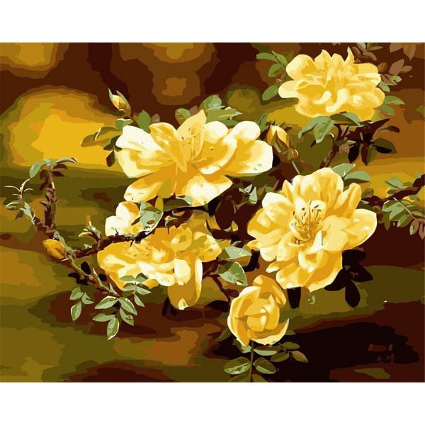Yellow thorn rose Painting By Numbers UK