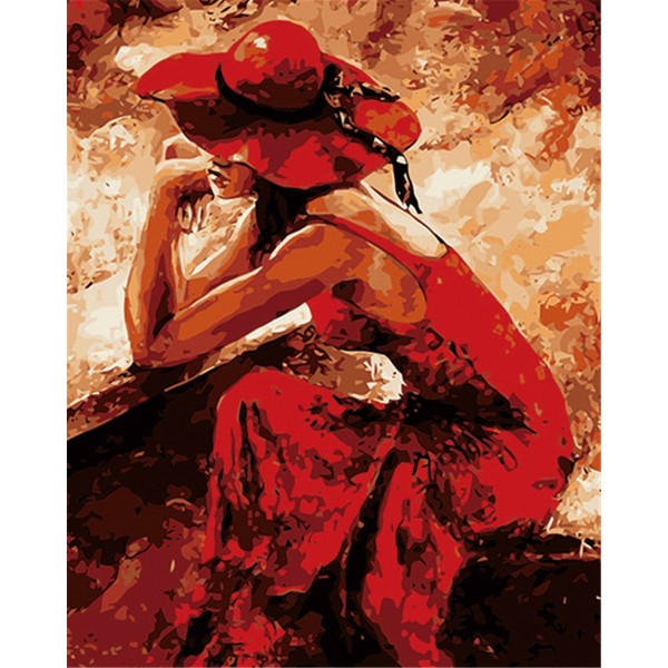 Flaming charming woman Painting By Numbers UK