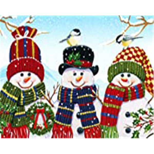 Three lovely snowmen Painting By Numbers UK