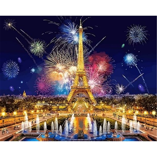 Eiffel Tower night view Painting By Numbers UK