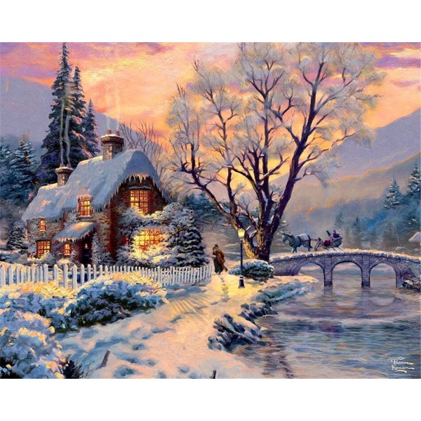 Snow View Cottage Painting By Numbers UK