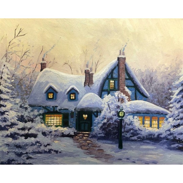 Winter Cottage Painting By Numbers UK