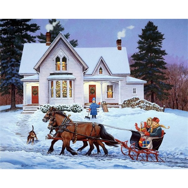 Driving a carriage in the snow Painting By Numbers UK