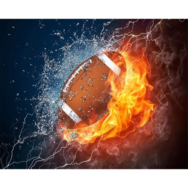Water and fire combined lightning football Painting By Numbers UK