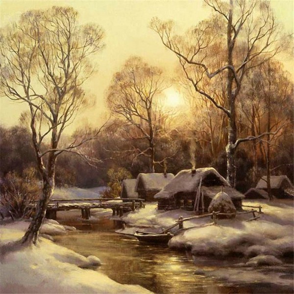 Wild snow scene Painting By Numbers UK