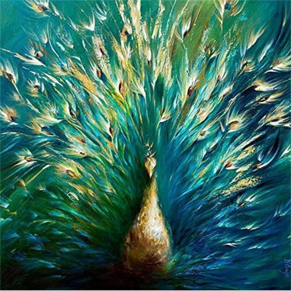 Beautiful green peacock Painting By Numbers UK