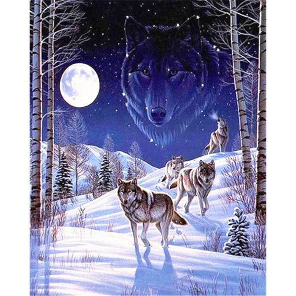 Wolves on the snow Painting By Numbers UK