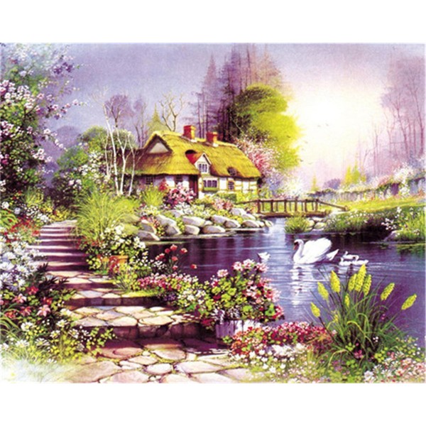 Beautiful river landscape Painting By Numbers UK