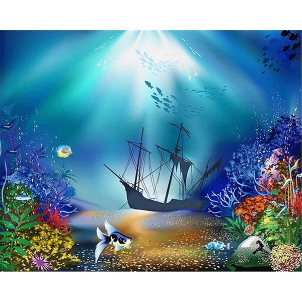Beautiful seabed and ancient shipwreck Painting By Numbers UK