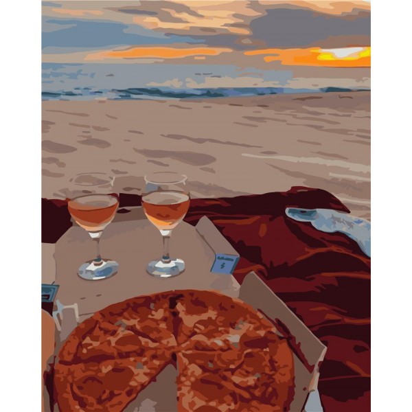 Beach pizza Painting By Numbers UK