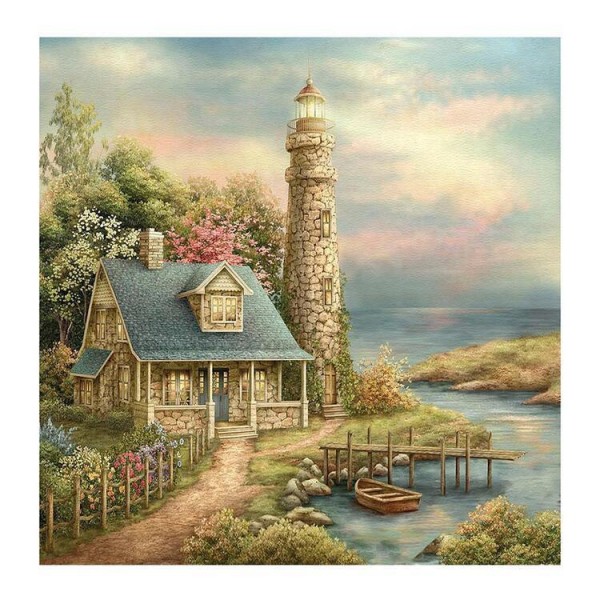 Beautiful romantic cottage (40X40cm) Painting By Numbers UK