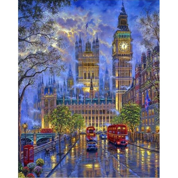 DIY Painting By Numbers |City night (40X50cm) Painting By Numbers UK