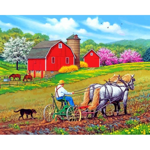 Farm Life  (40X50cm) Painting By Numbers UK