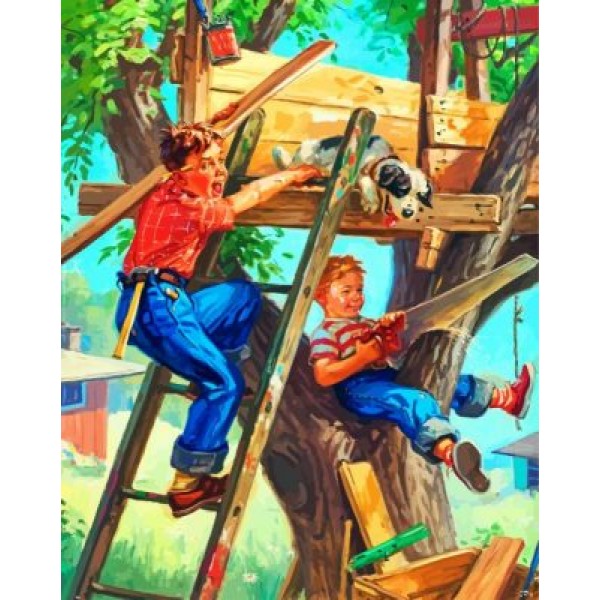 Building A Tree House (40X50cm) Painting By Numbers UK