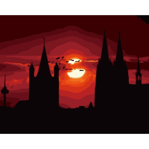 Sunrise at Church Painting By Numbers UK