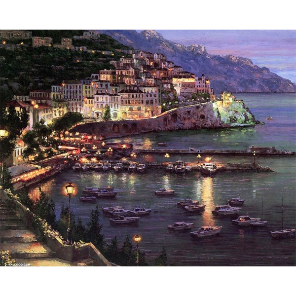 Night view of the Amalfi Coast Painting By Numbers UK