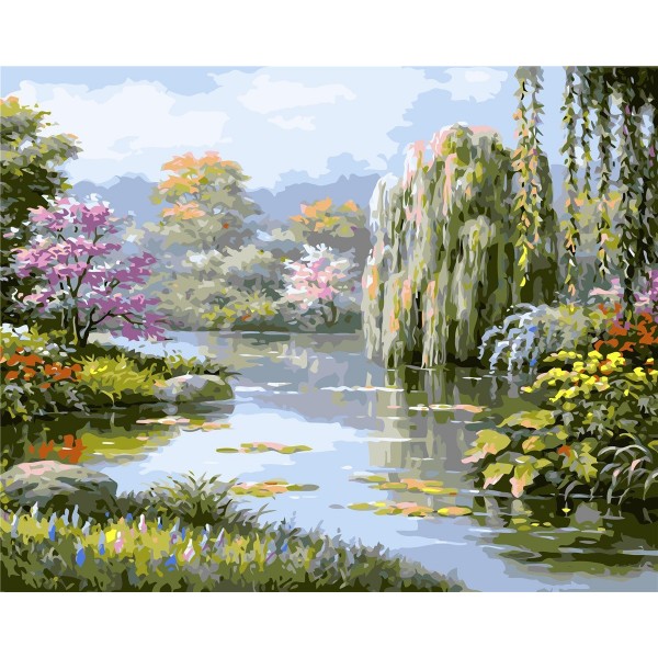Romantic lake view Painting By Numbers UK
