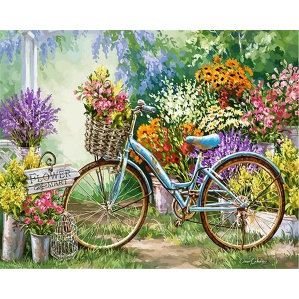 Bicycle in the garden Painting By Numbers UK