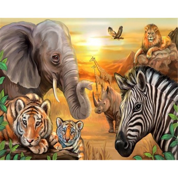 African jungle animals Painting By Numbers UK