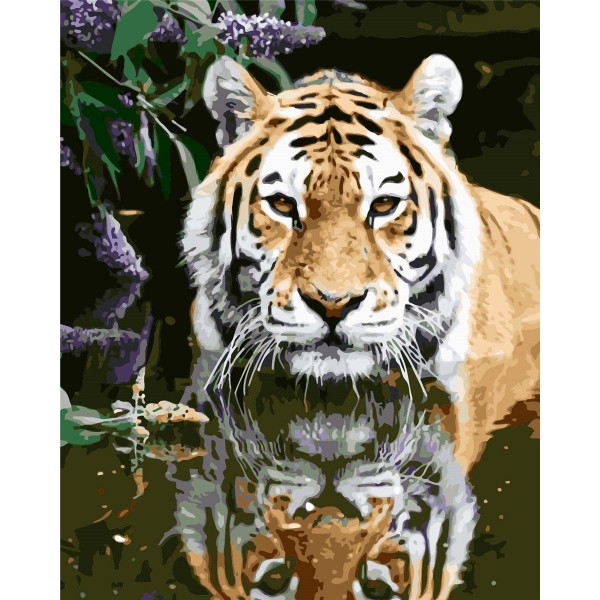Siberian Tiger in the water Painting By Numbers UK