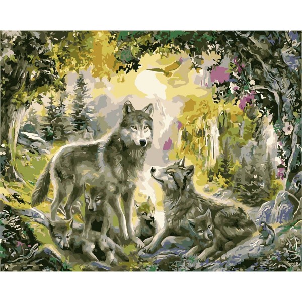 Wolf family Painting By Numbers UK