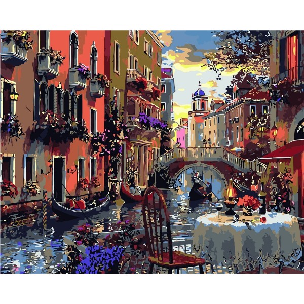 Romantic dinner in Venice Painting By Numbers UK