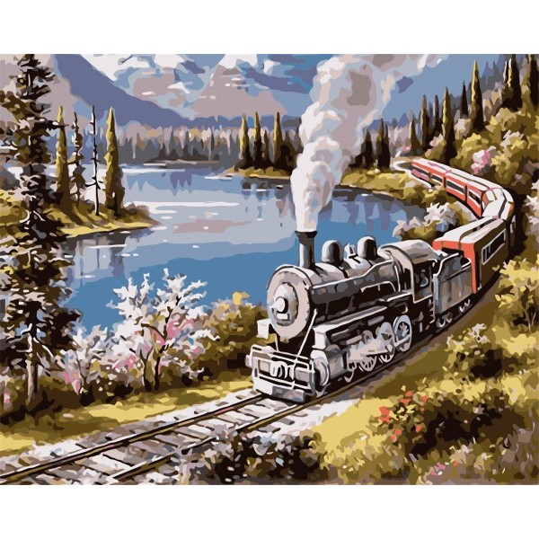 Lakeside train Painting By Numbers UK