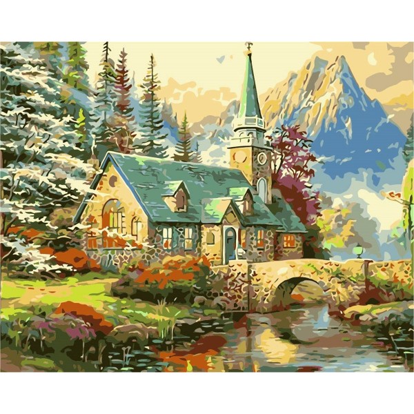European style cottage landscape scenery Painting By Numbers UK