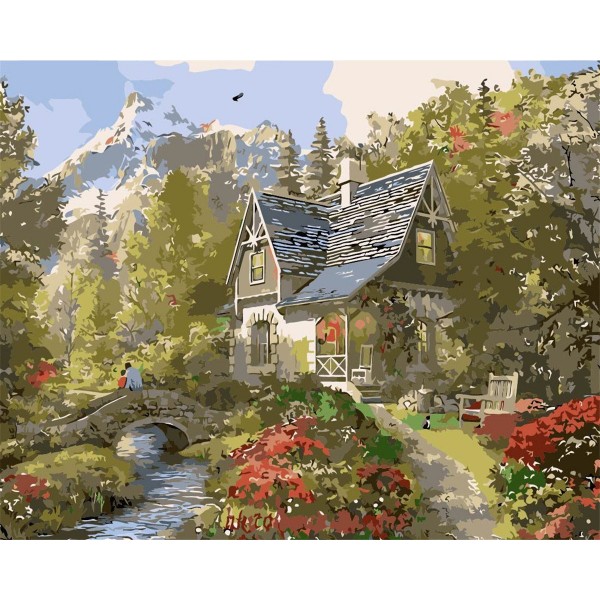 Cottage landscape scenery Painting By Numbers UK