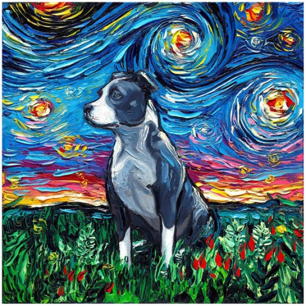 puppy under the stars -- 40*40cm Painting By Numbers UK