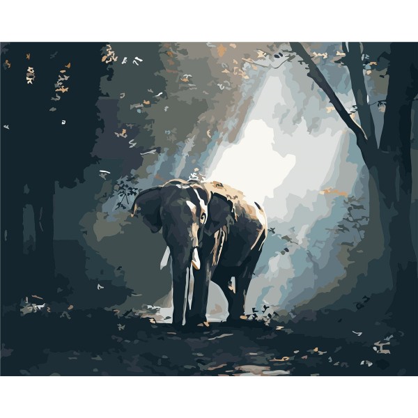 Wild Elephant in the Mountain Painting By Numbers UK