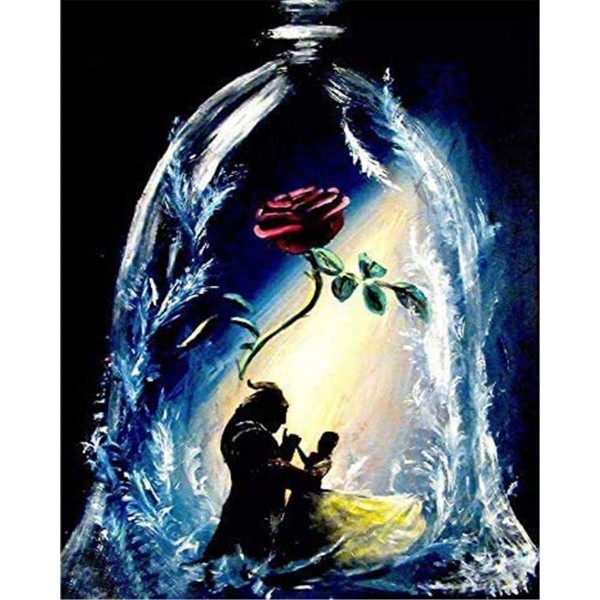 Beauty and the beast dancing under the glass cover Painting By Numbers UK