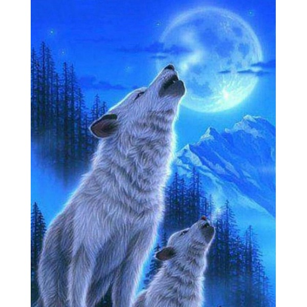  Wolf under the moon Painting By Numbers UK