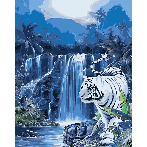 White tiger in the landscape Painting By Numbers UK