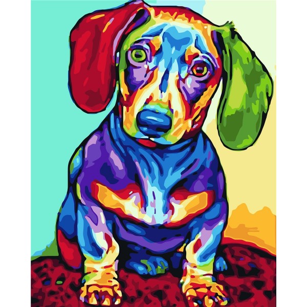 Colored dog Painting By Numbers UK