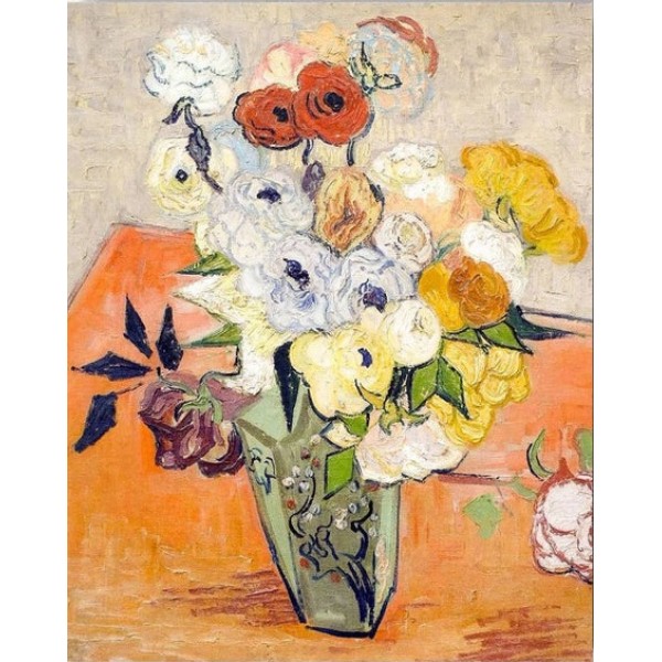 Roses and Anemones - Vincent Van Gogh  8-- 40*50cm Painting By Numbers UK