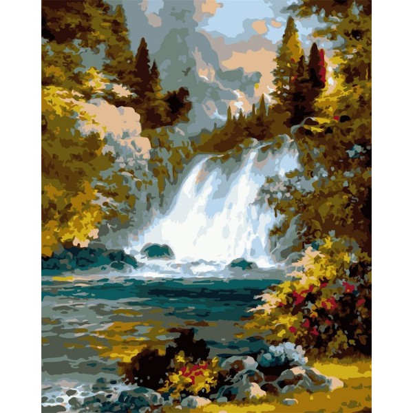 Sunrise waterfall Painting By Numbers UK