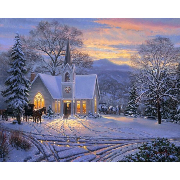 Winter house Painting By Numbers UK
